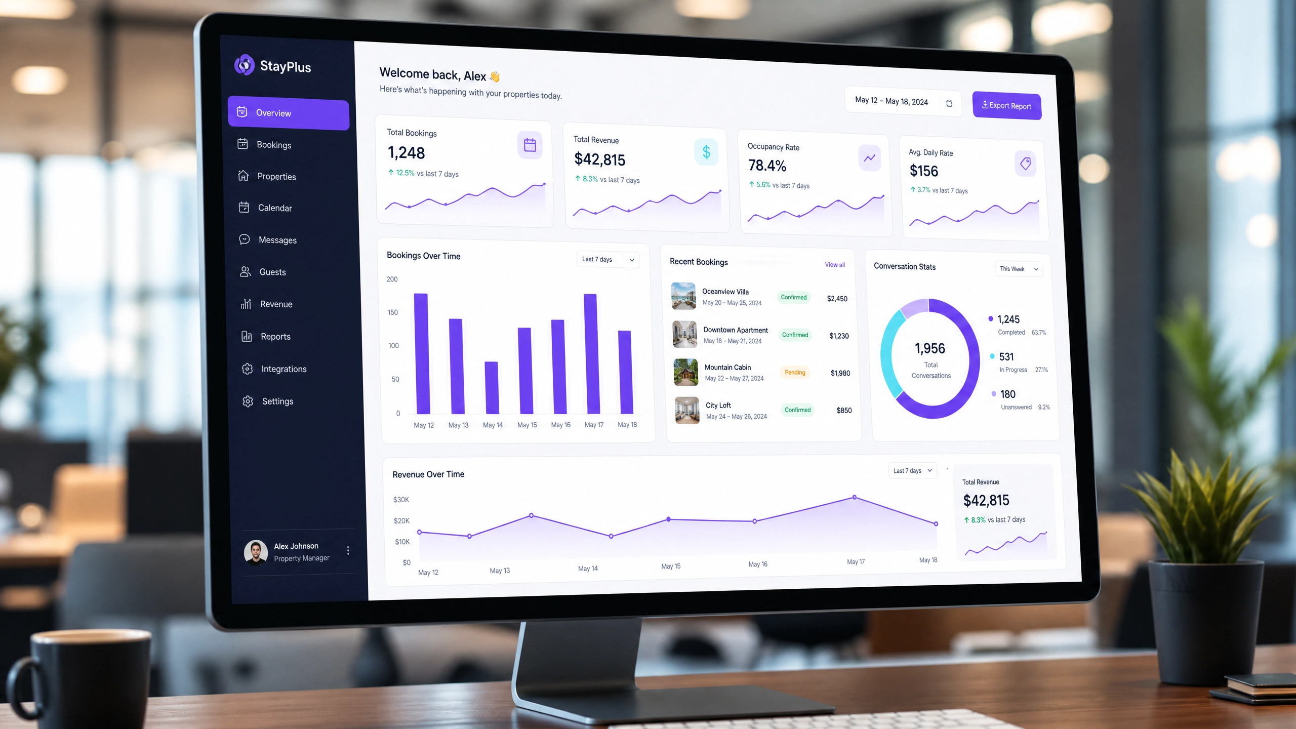 Zavulo Dashboard – Buchungen, Chat-Verläufe und Statistiken auf einen Blick